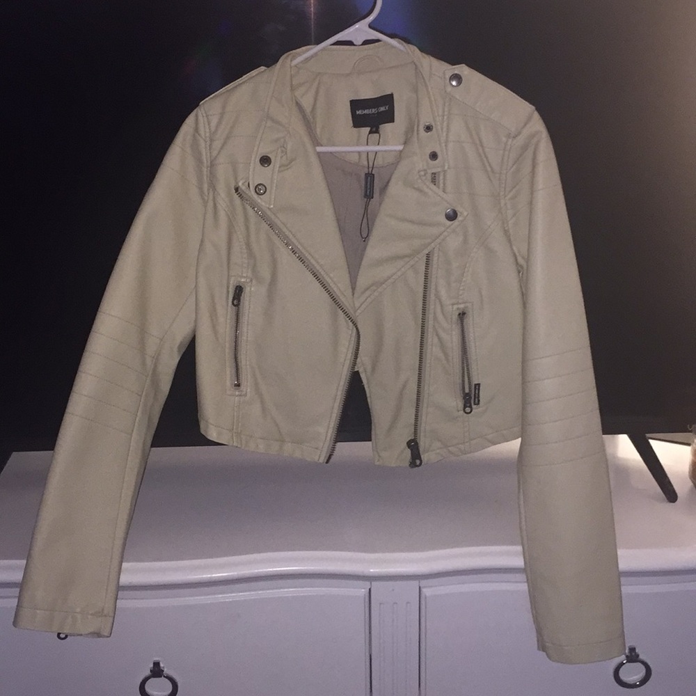 Leather white jacket